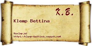 Klemp Bettina névjegykártya